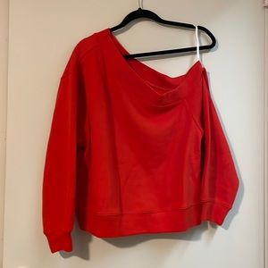 L’Academie the Celie one shoulder pullover size Medium in Red/Orange